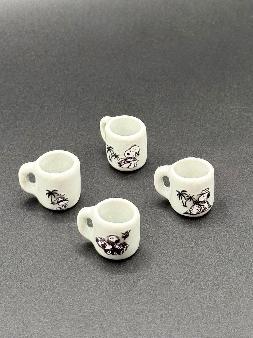 Miniature Snoopy at the beach mugs- dollhouse scale