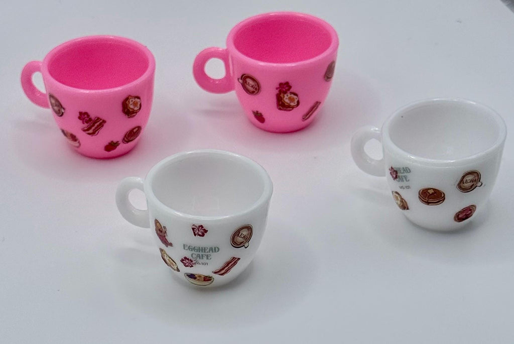 Miniature Breakfast Hawaiian style decorated mugs