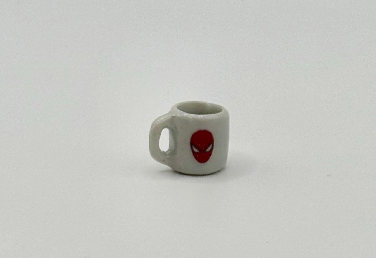 Miniature superhero coffee mugs