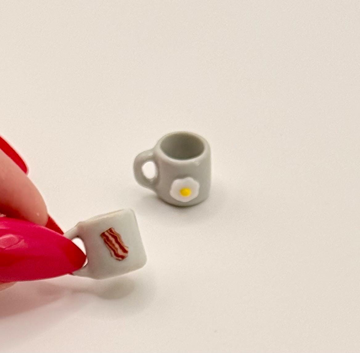 Miniature Breakfast Eggs and Bacon coffee mug set