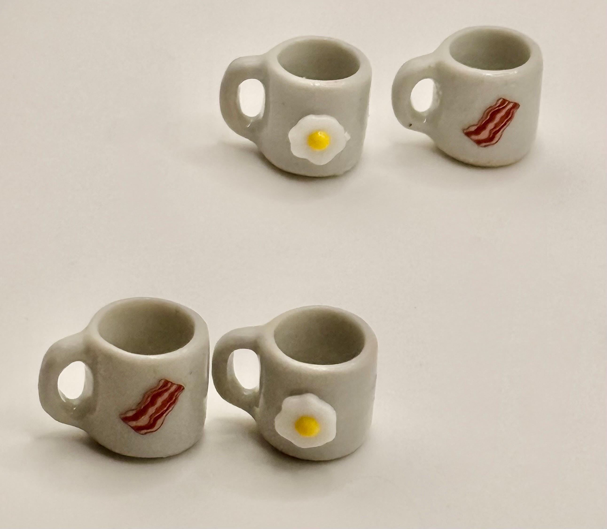 Miniature Breakfast Eggs and Bacon coffee mug set