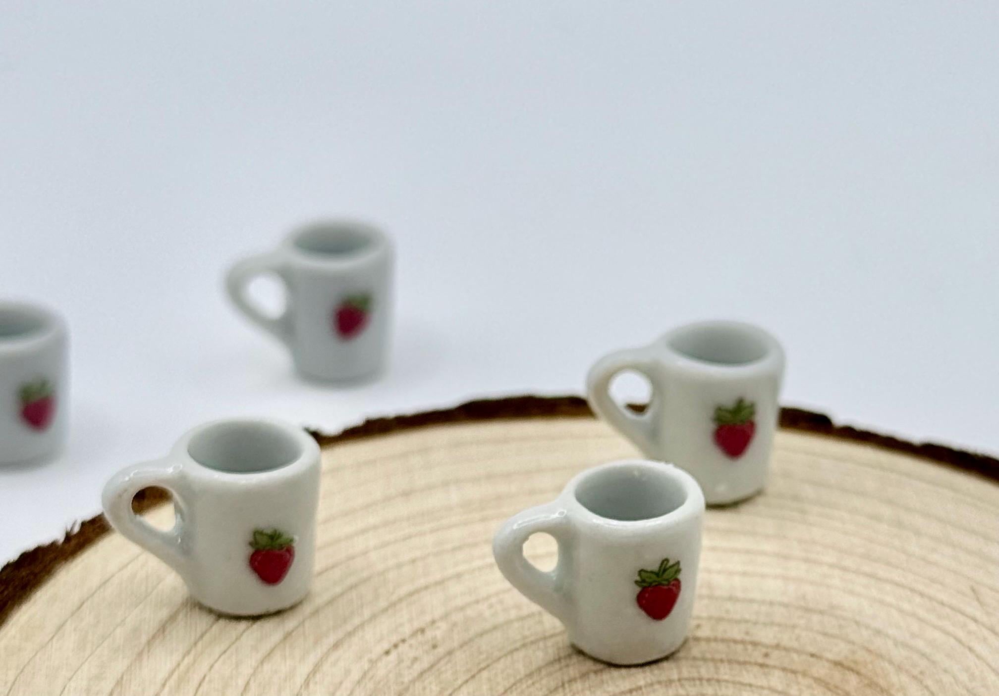 Miniature strawberry design coffee mugs