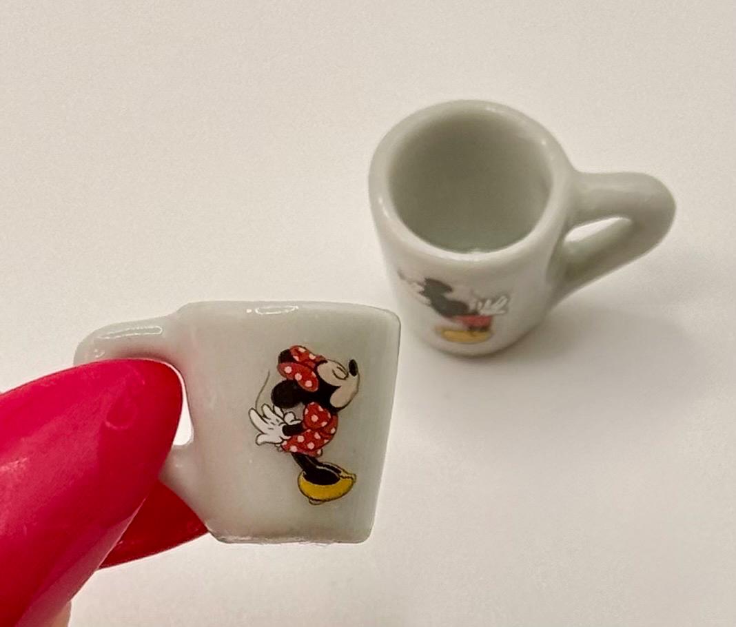 Miniature Mickey and Minnie Mouse coffee mugs-set of 2