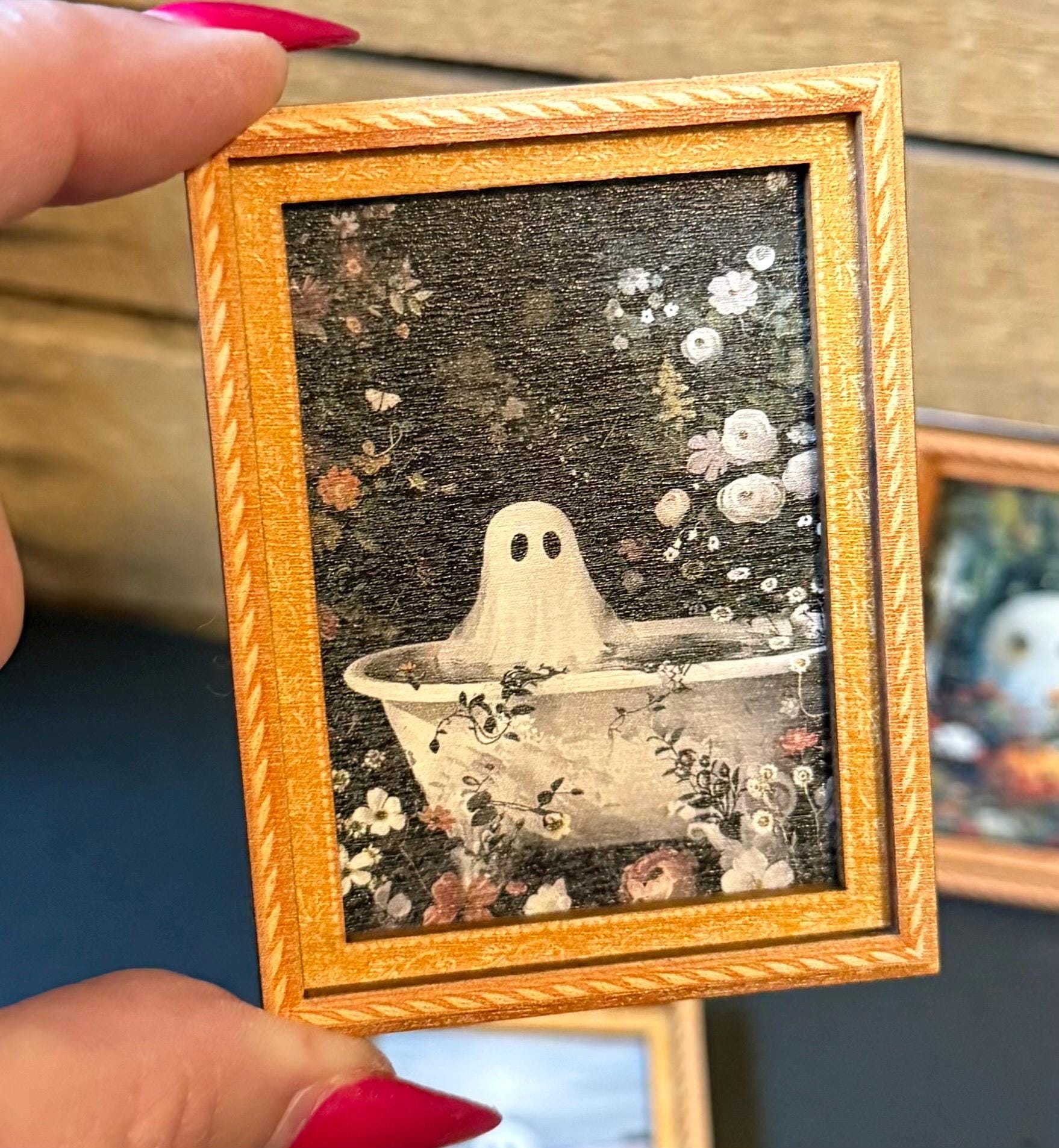 Decorative ghosts art framed fridge magnets