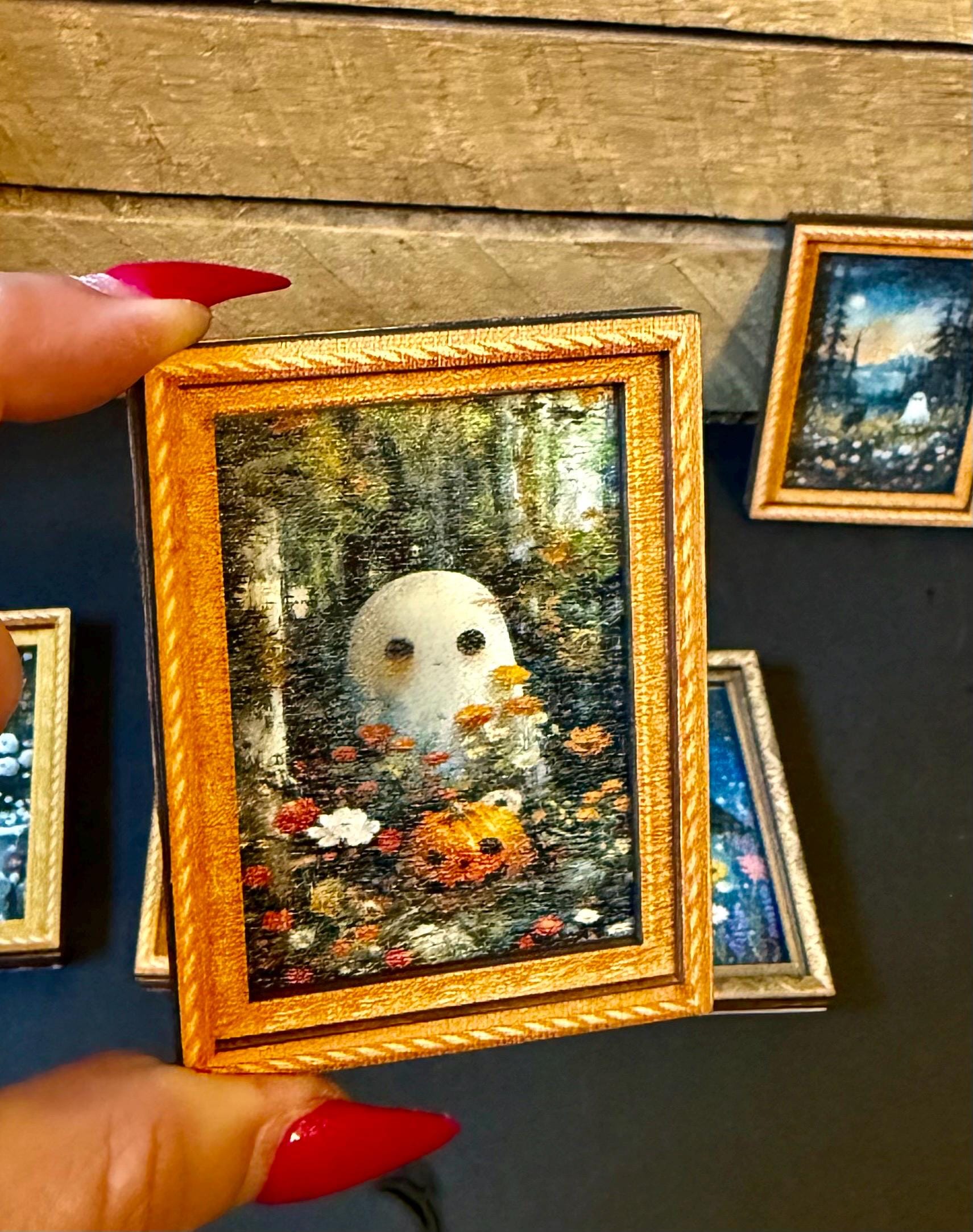 Decorative ghosts art framed fridge magnets