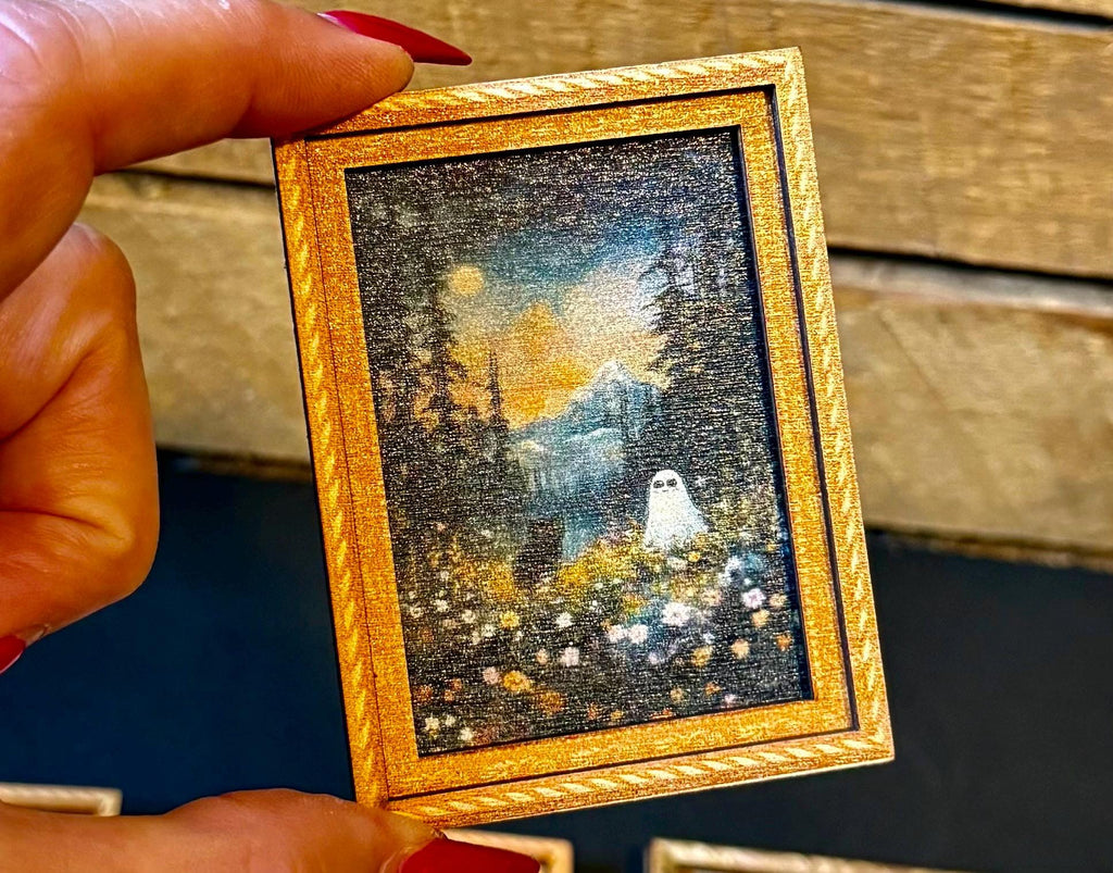 Decorative ghosts art framed fridge magnets