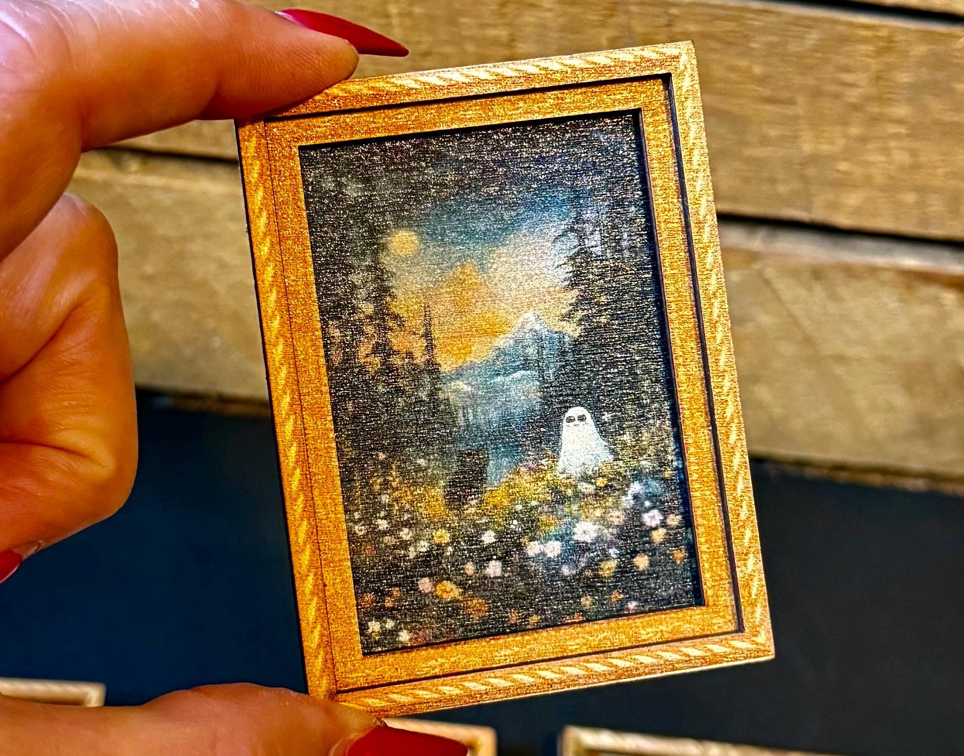 Decorative ghosts art framed fridge magnets