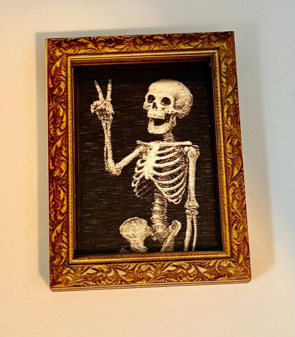 Decorative peace skeleton art framed fridge magnets