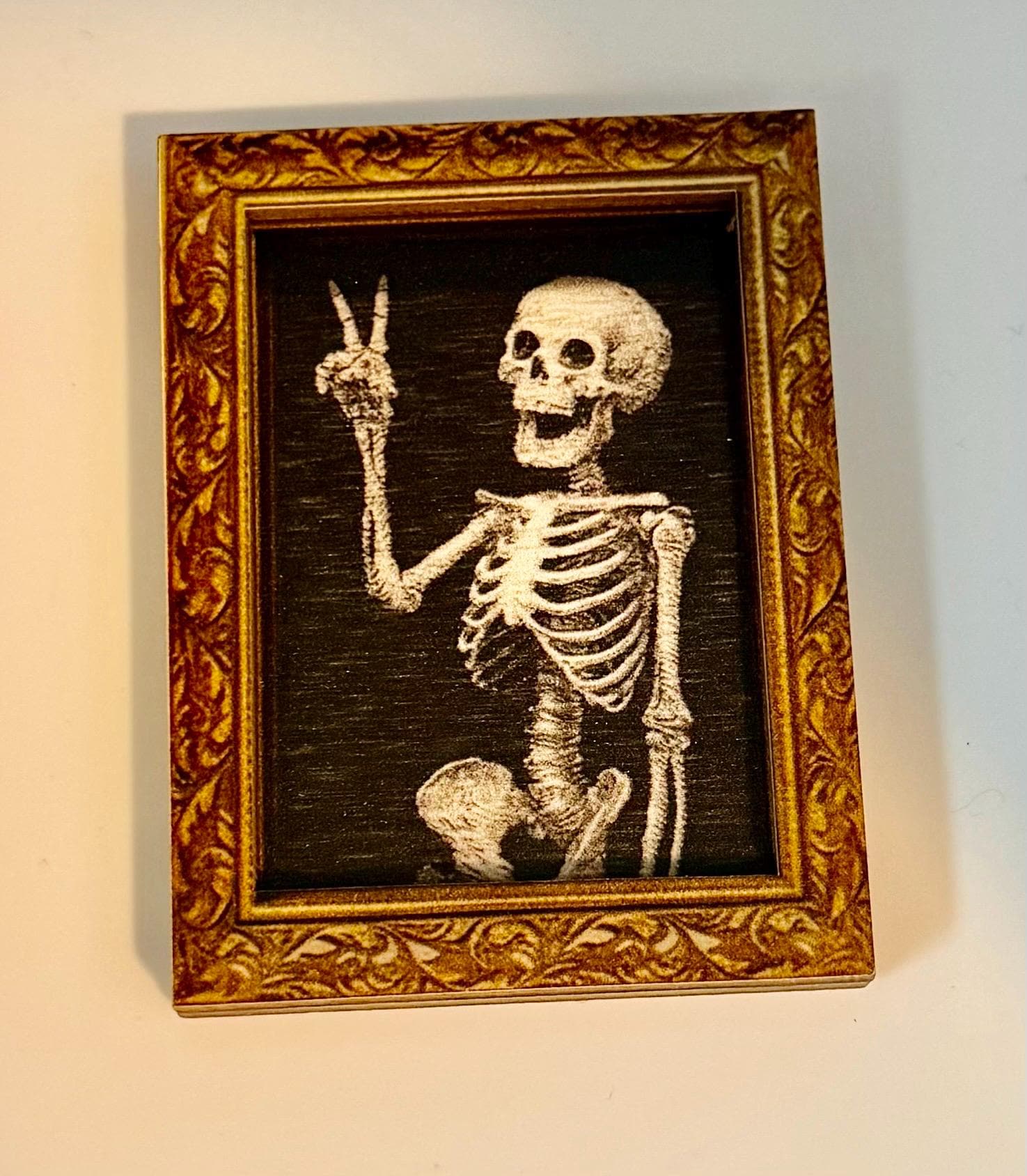 Decorative peace skeleton art framed fridge magnets