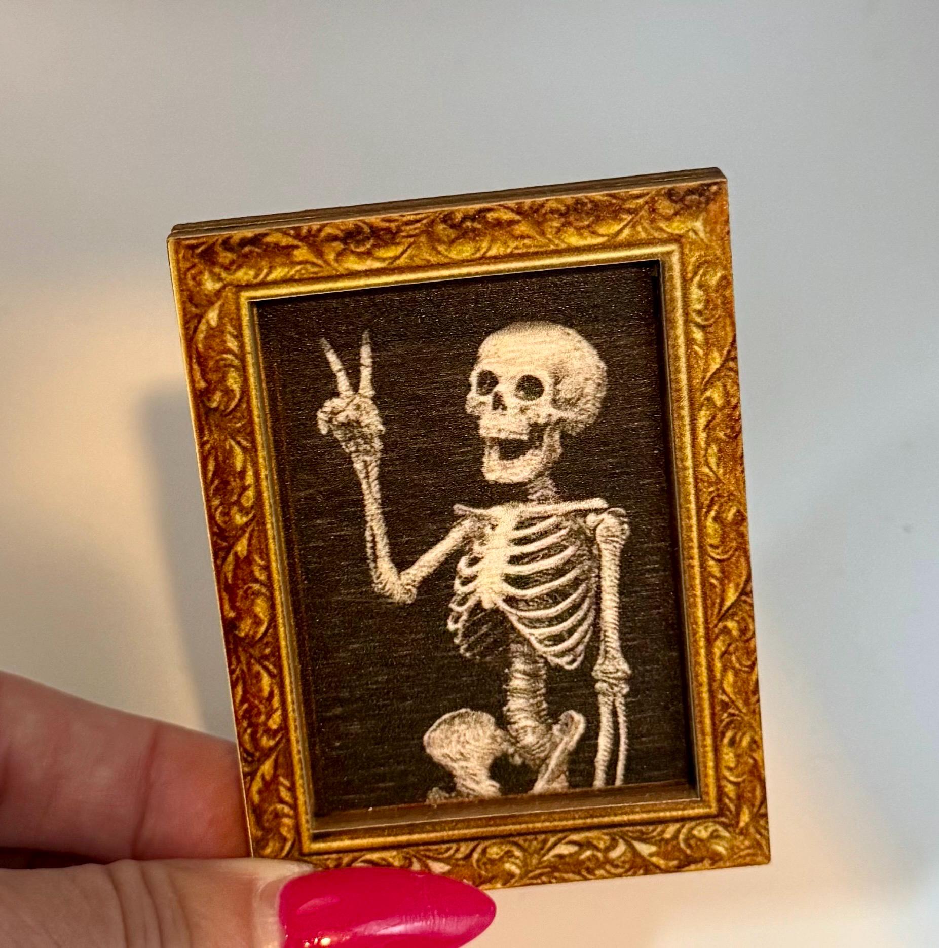 Decorative peace skeleton art framed fridge magnets