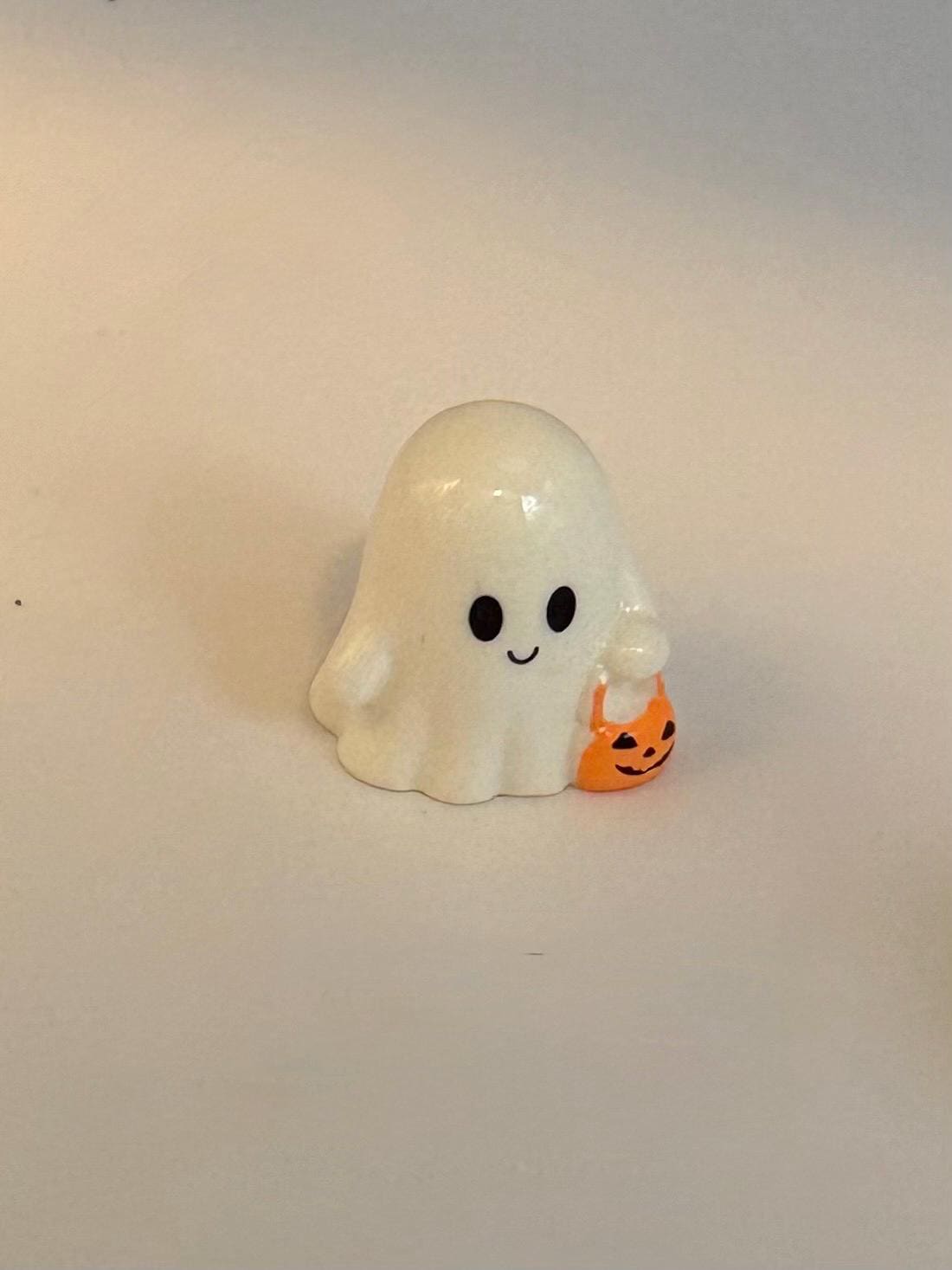 Miniature Ghost Figurines: Halloween Decor, Cowboy, Heart, Pumpkin Pail