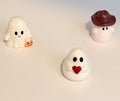 Miniature Ghost Figurines: Halloween Decor, Cowboy, Heart, Pumpkin Pail