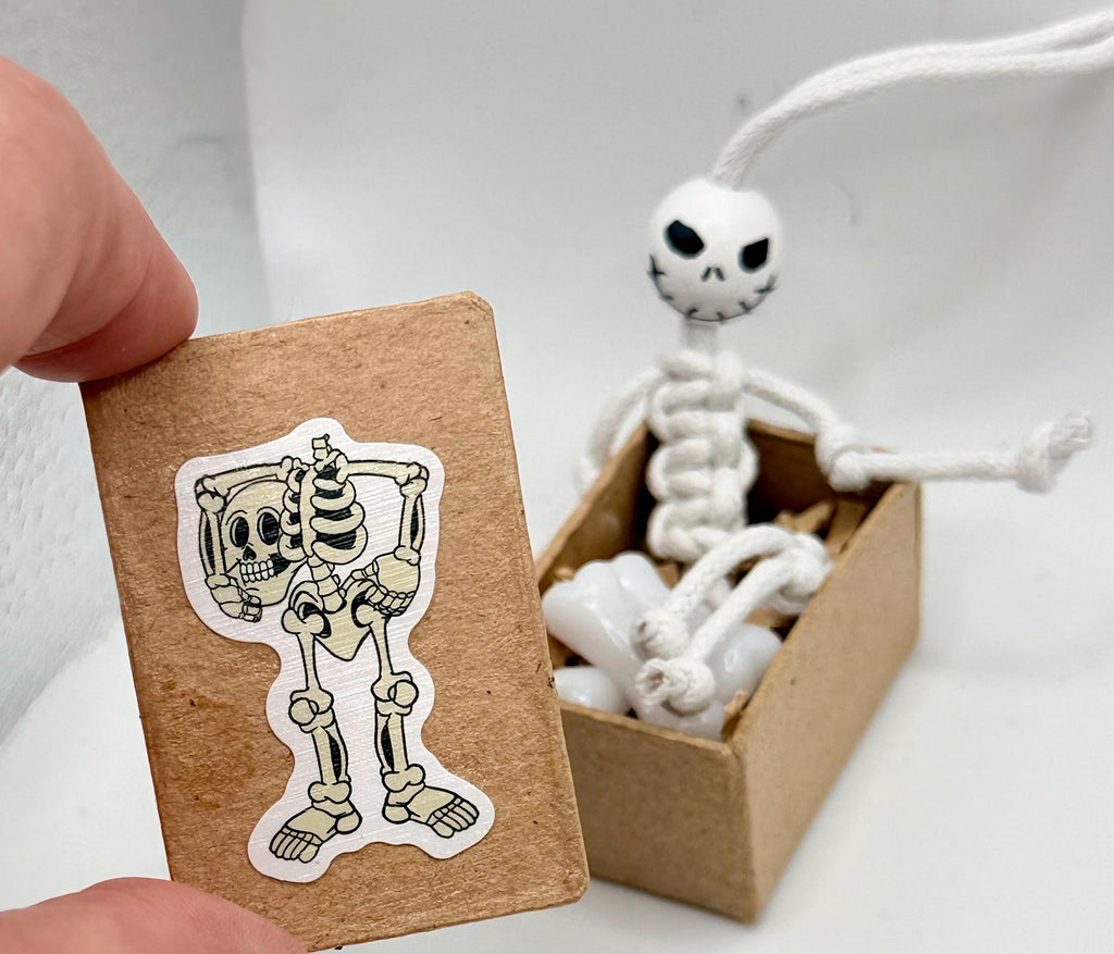 Miniature keepsake gift box- fun and sporty skeleton theme