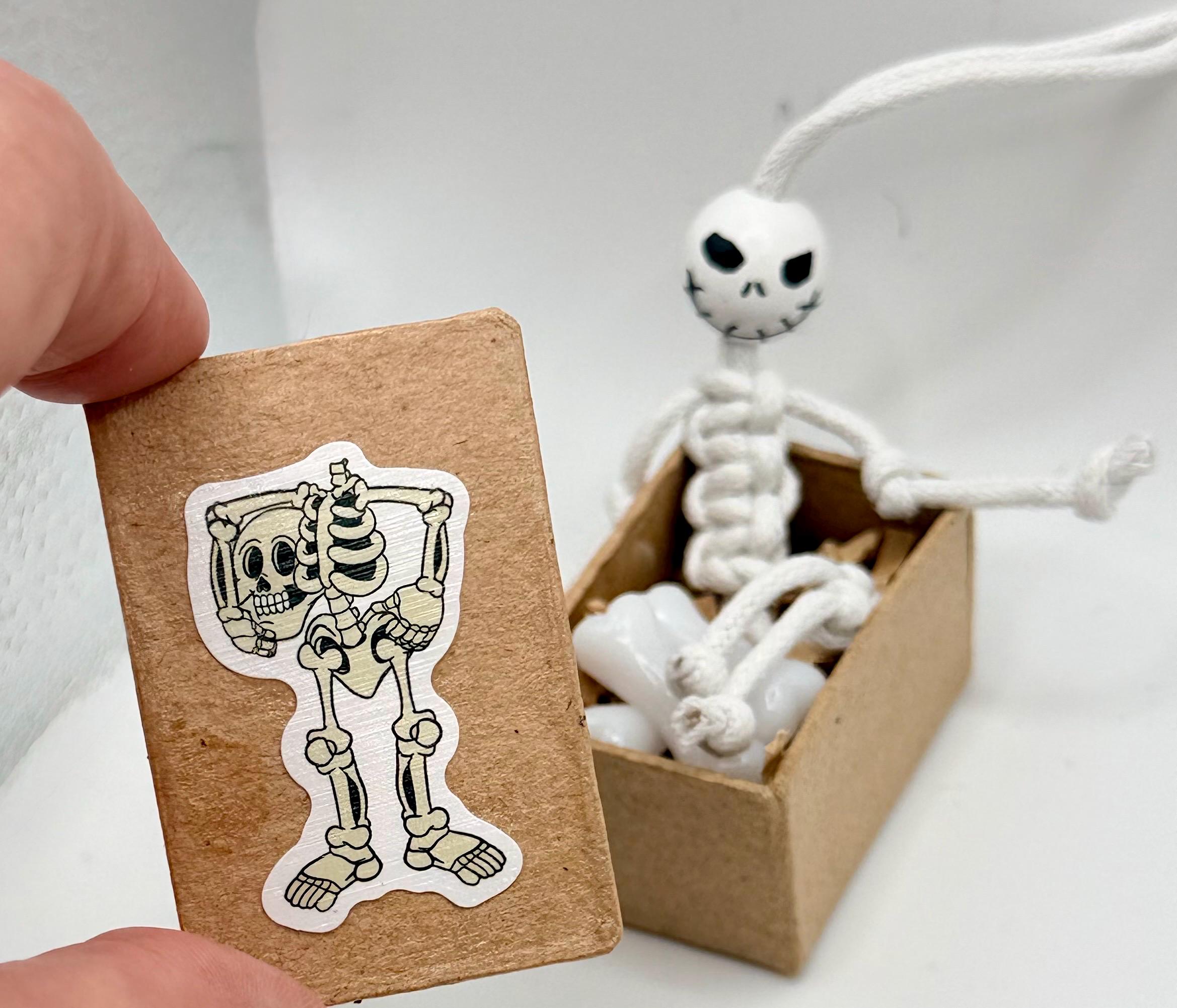 Miniature keepsake gift box- fun and sporty skeleton theme