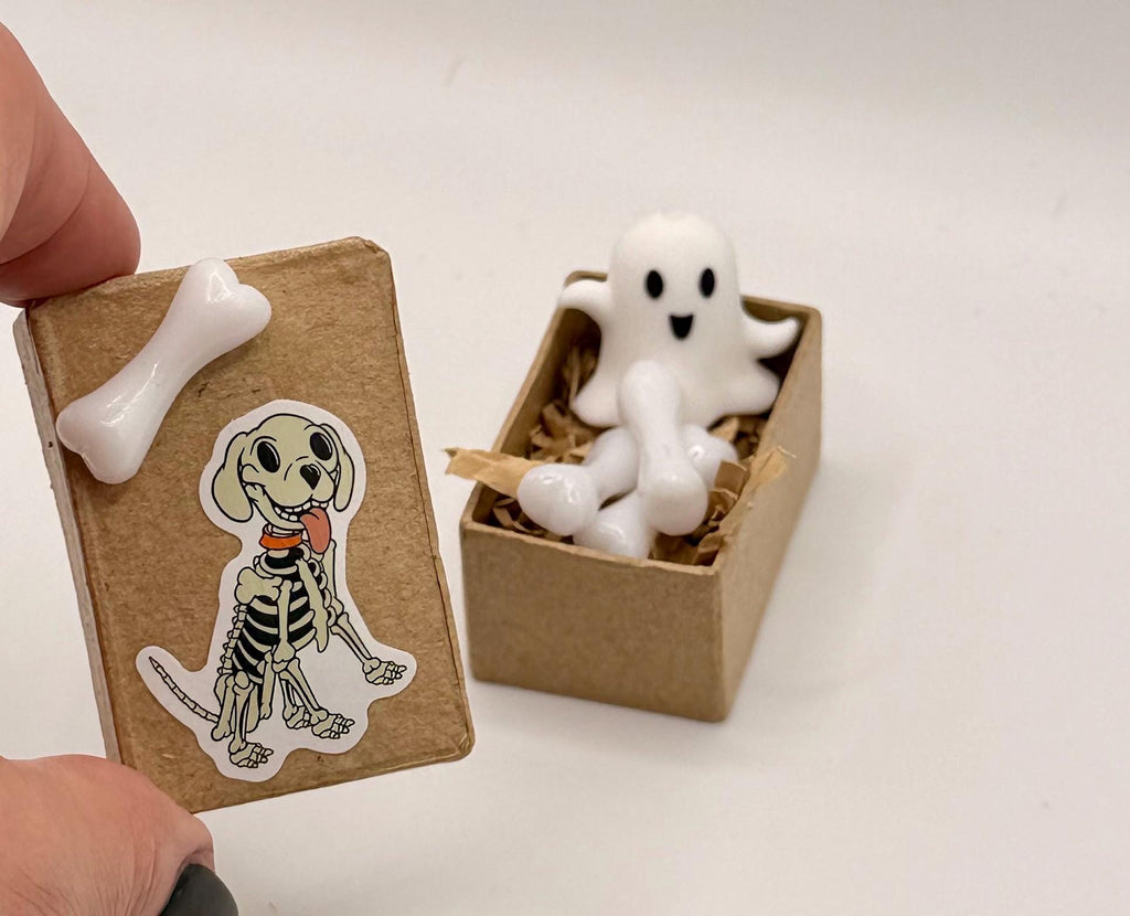 Miniature keepsake gift box- Cat,Dog, skeleton theme