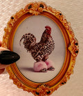 Decorative art framed magnets-chicken in leopard print