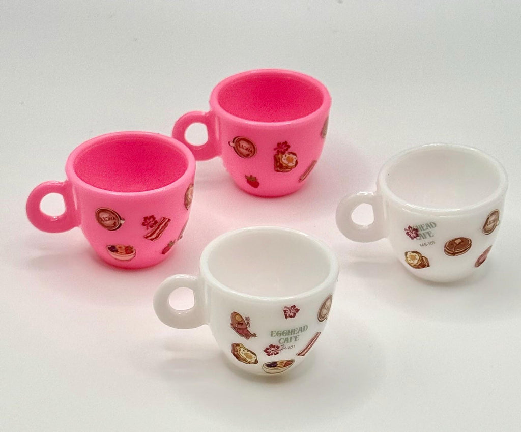 Miniature Breakfast Hawaiian style decorated mugs