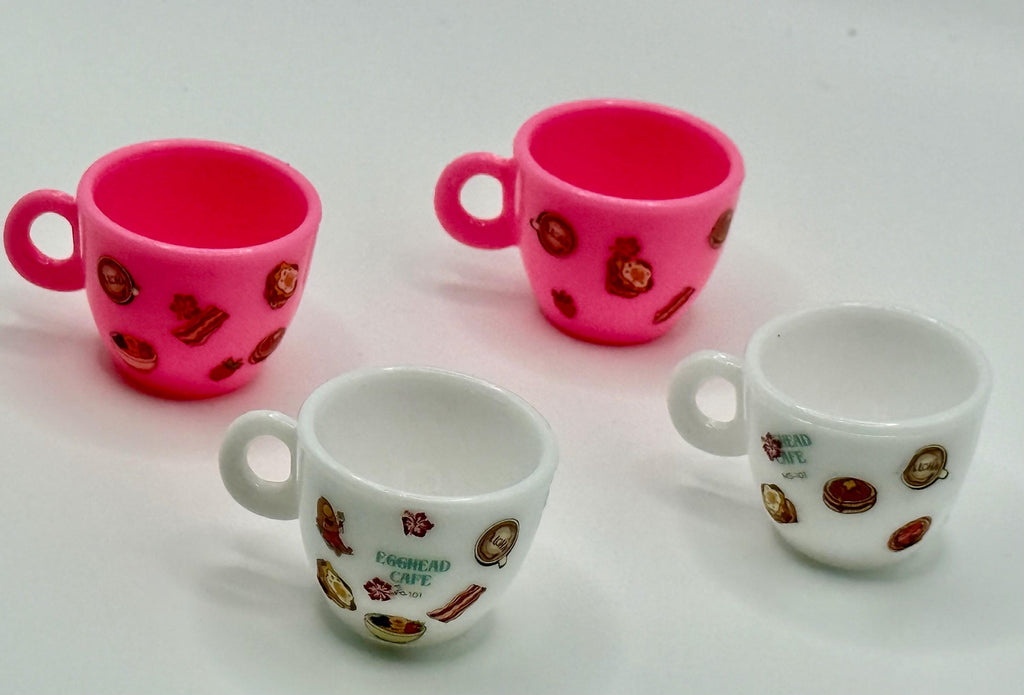 Miniature Breakfast Hawaiian style decorated mugs