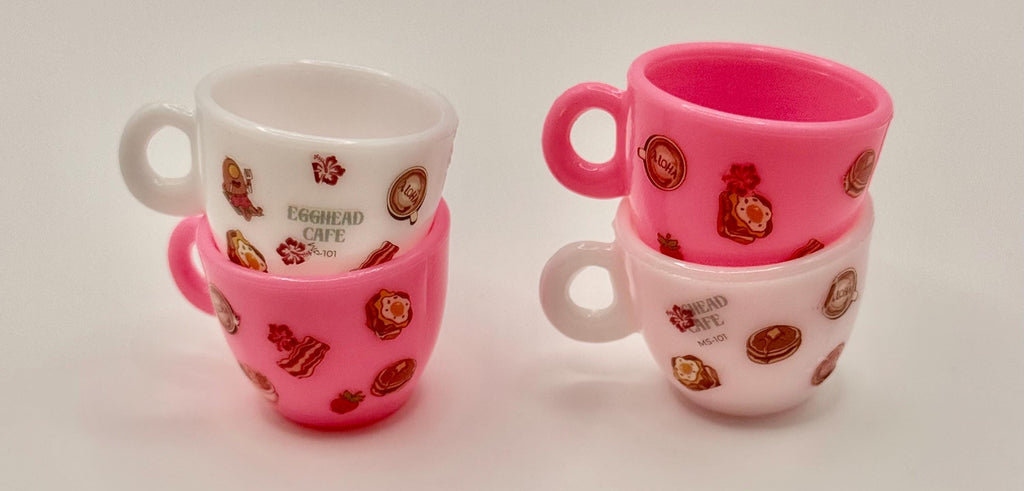 Miniature Breakfast Hawaiian style decorated mugs