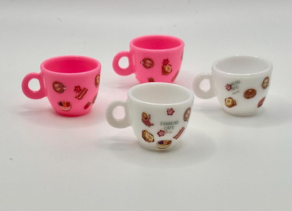 Miniature Breakfast Hawaiian style decorated mugs