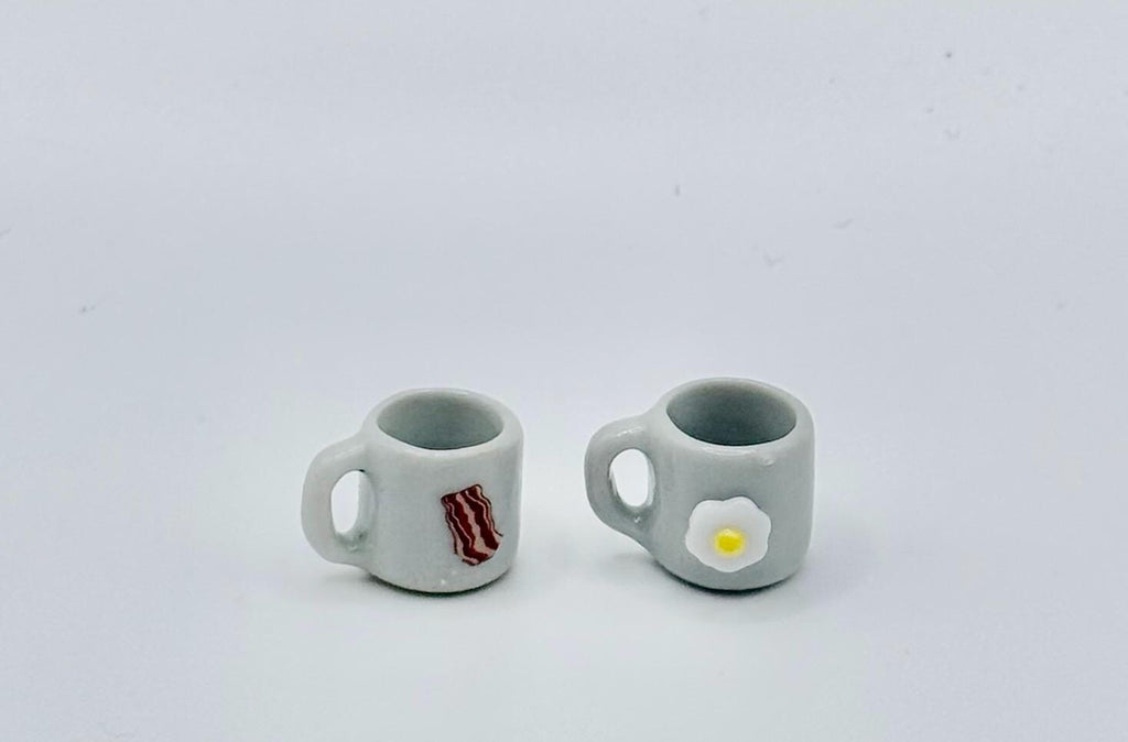 Miniature Breakfast Eggs and Bacon coffee mug set