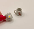 Miniature Breakfast Eggs and Bacon coffee mug set