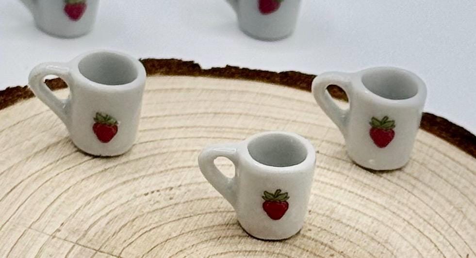Miniature strawberry design coffee mugs