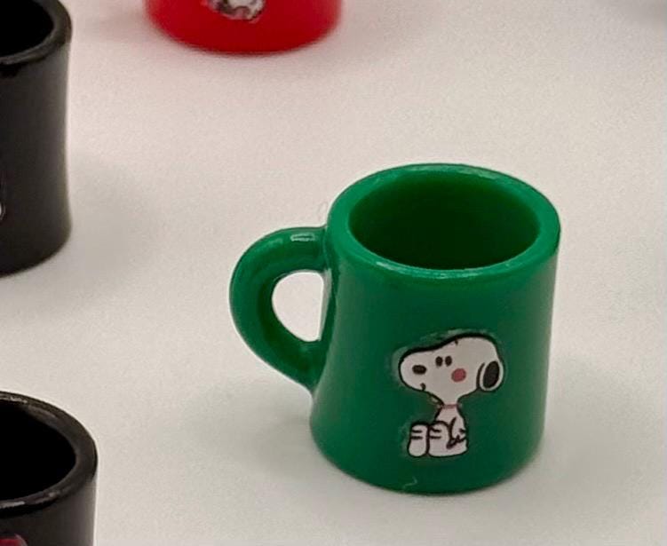 Miniature Snoopy mugs- dollhouse scale