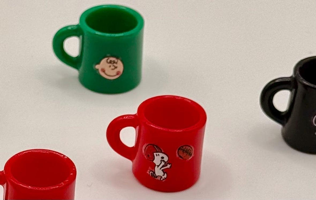 Miniature Snoopy mugs- dollhouse scale