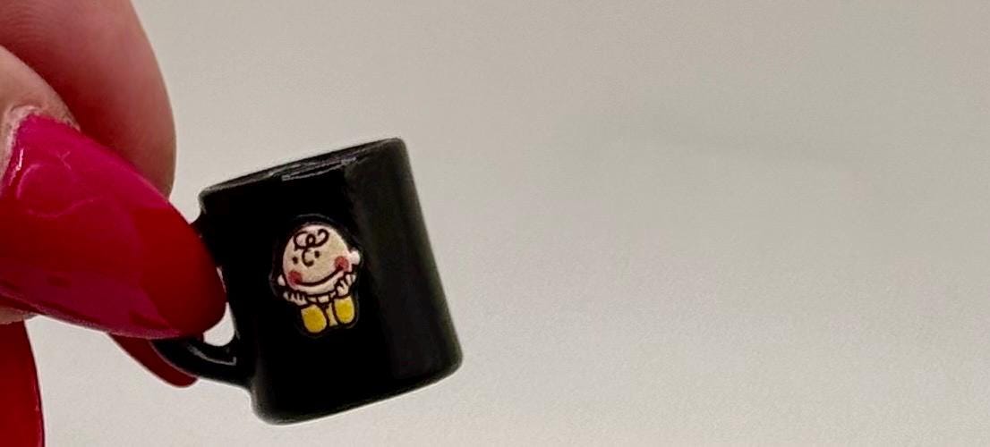 Miniature Snoopy mugs- dollhouse scale