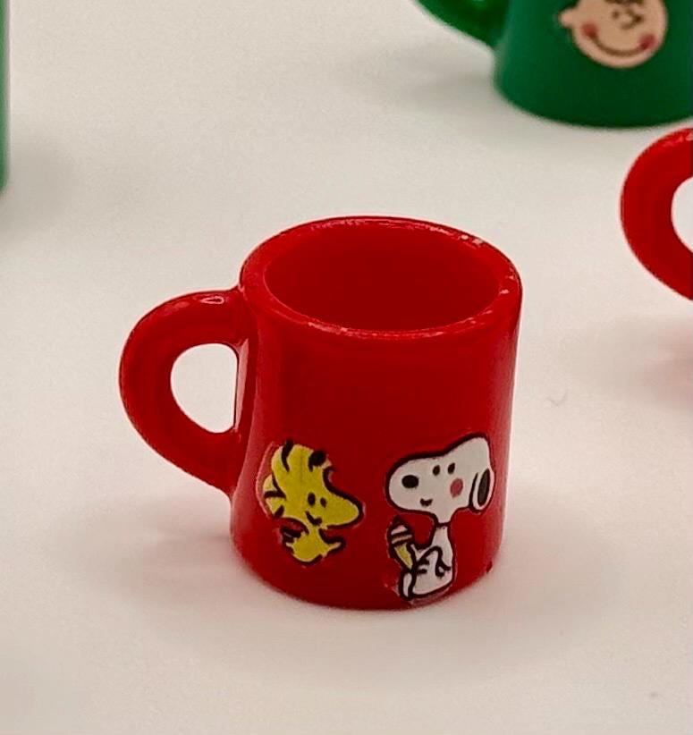 Miniature Snoopy mugs- dollhouse scale