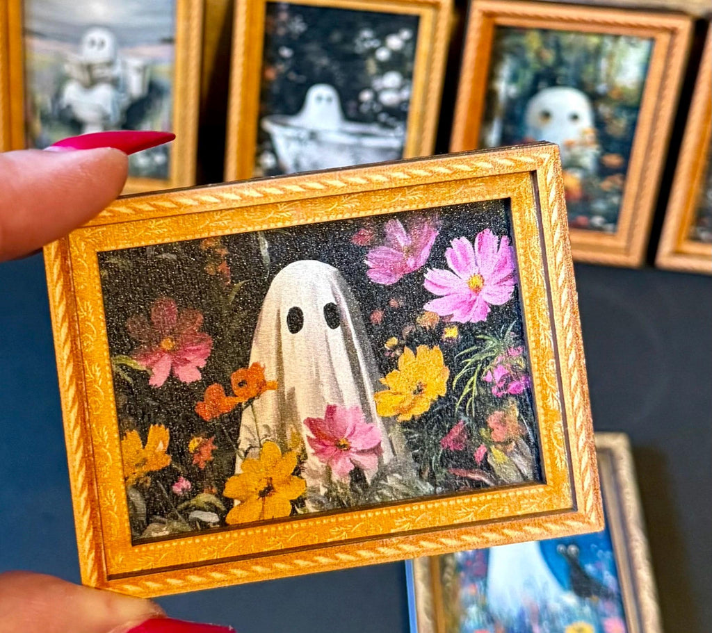 Decorative ghosts art framed fridge magnets