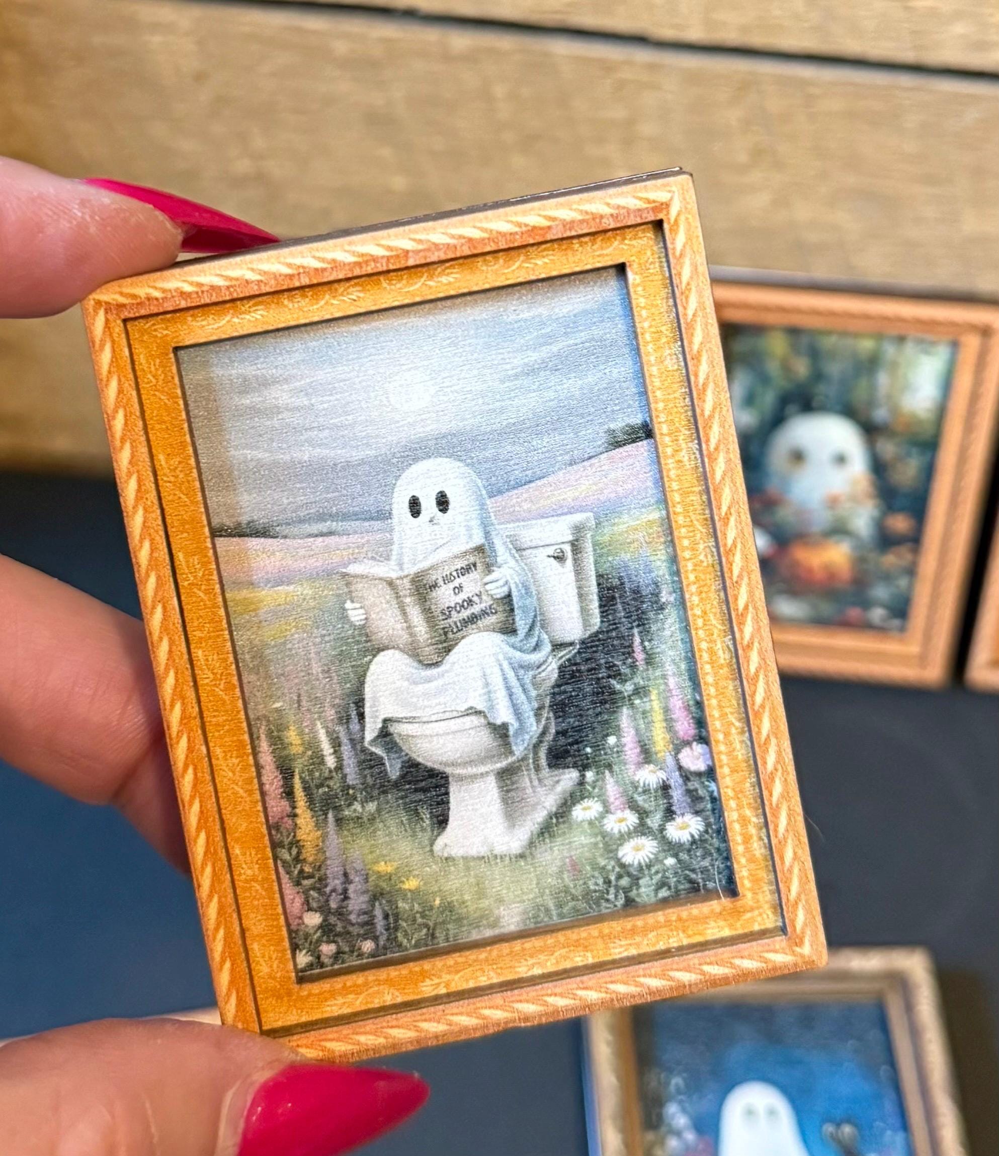 Decorative ghosts art framed fridge magnets