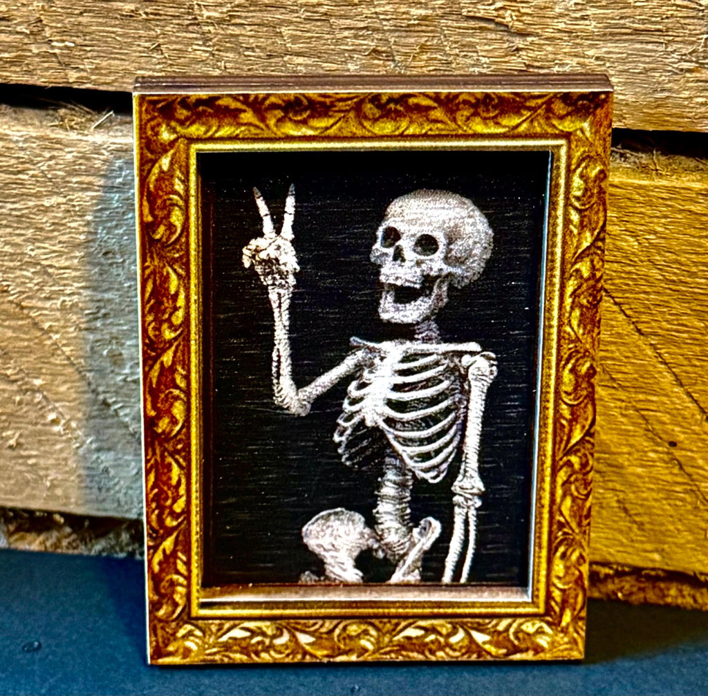 Decorative peace skeleton art framed fridge magnets