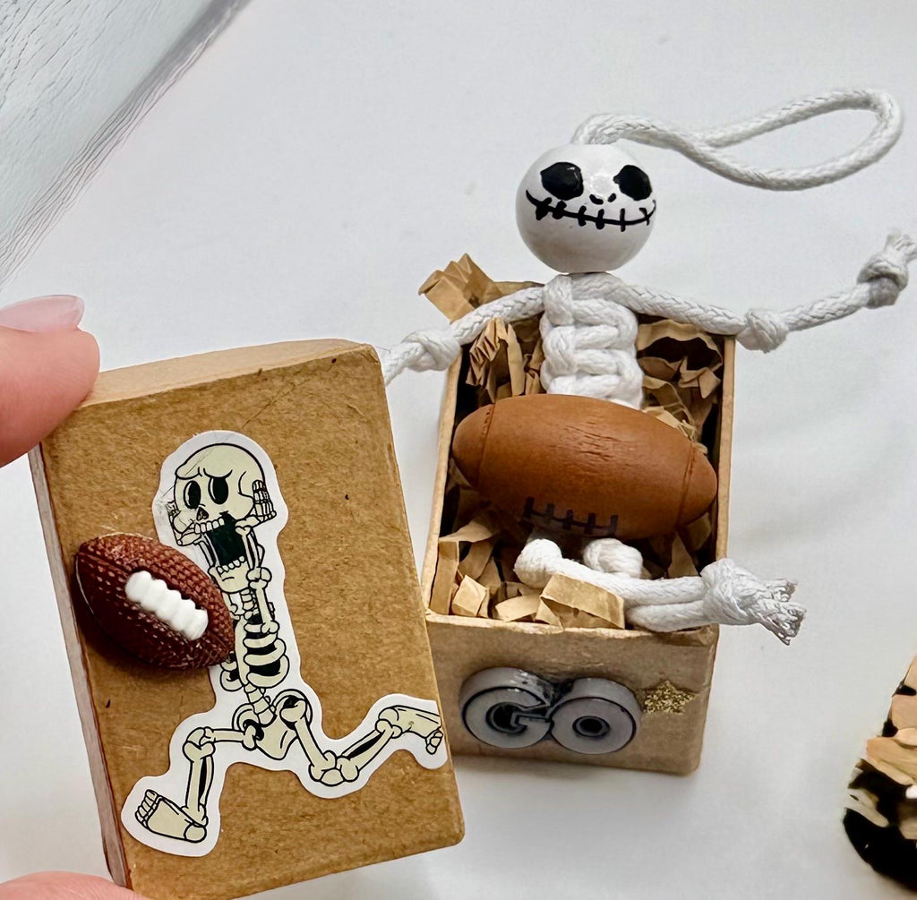 Miniature keepsake gift box- fun and sporty skeleton theme