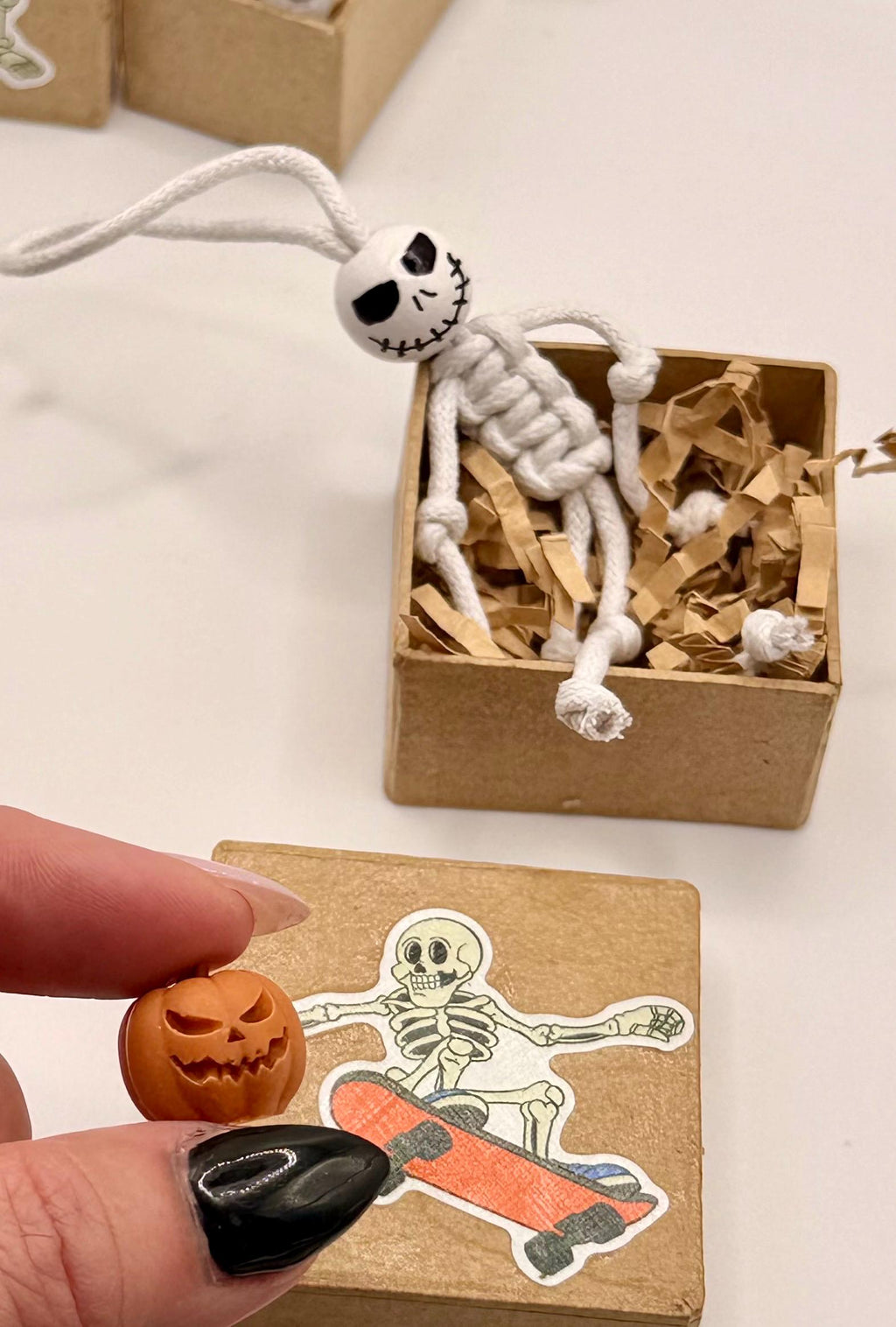 Miniature keepsake gift box- fun and sporty skeleton theme