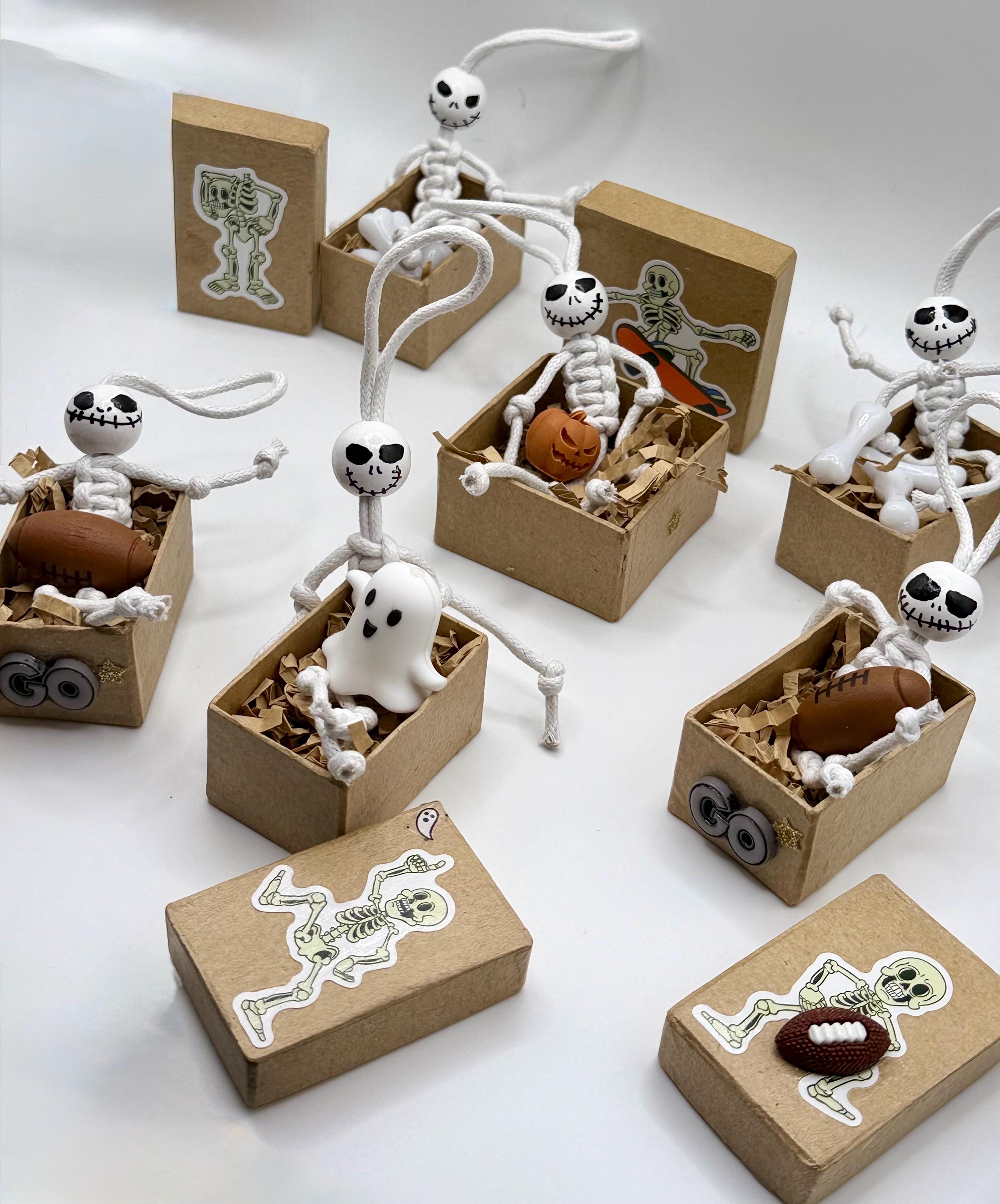 Miniature keepsake gift box- fun and sporty skeleton theme