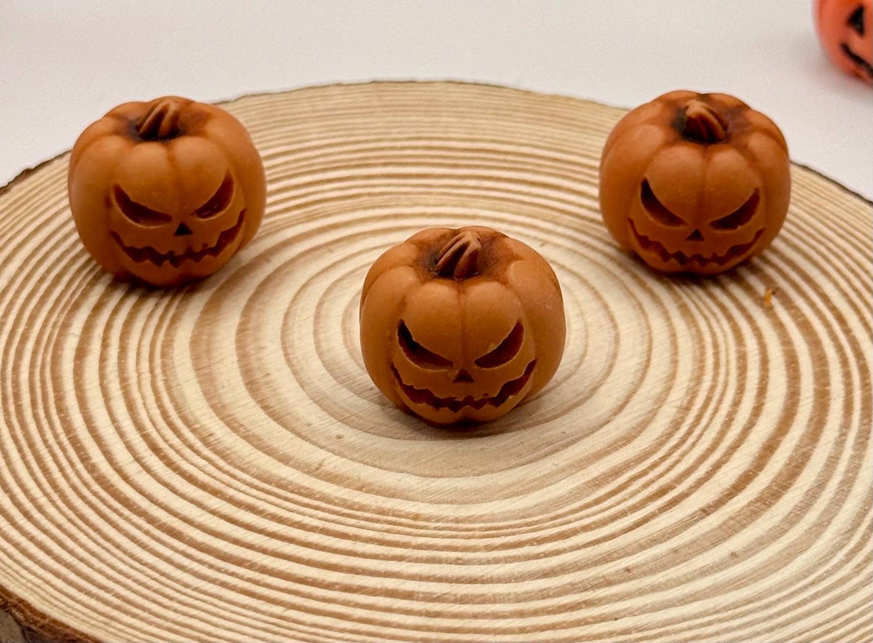 Miniature decorative Halloween wooden window frame magnets, and pumpkins
