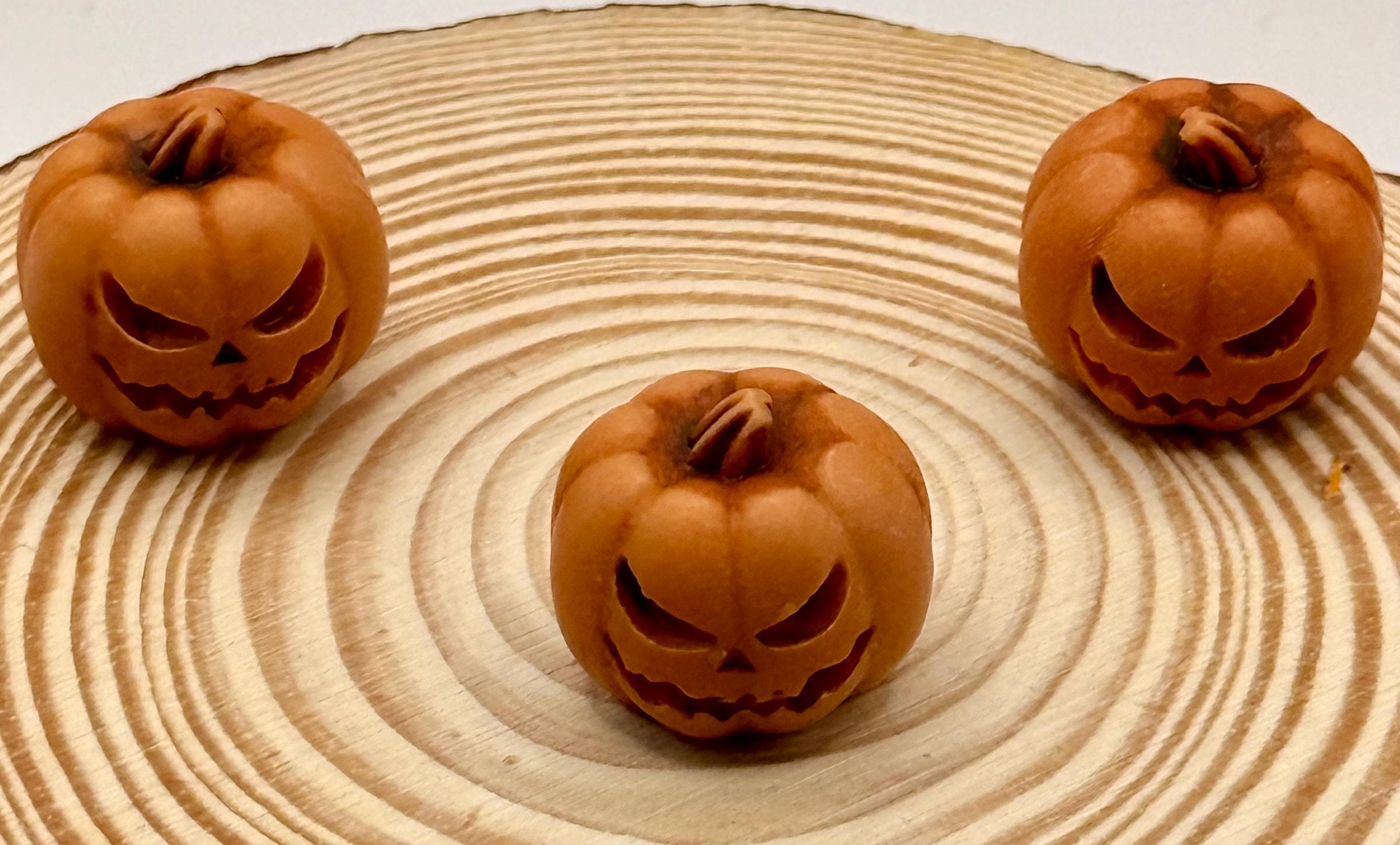 Miniature decorative Halloween wooden window frame magnets, and pumpkins