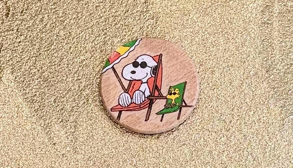 Wooden coin snoopy magnets